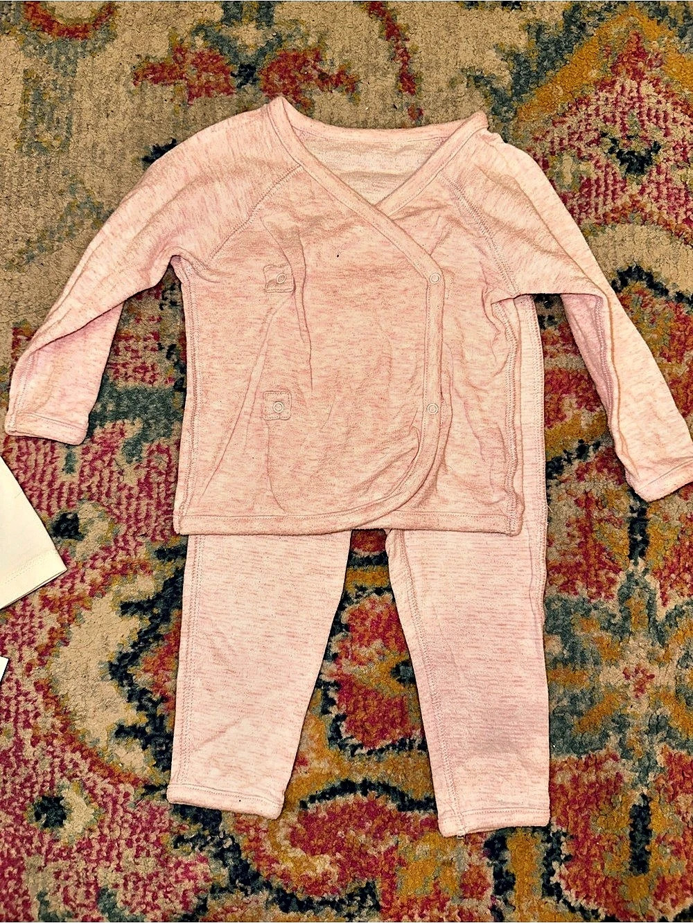 Baby Pink Cotton Pajama Set 6 Months